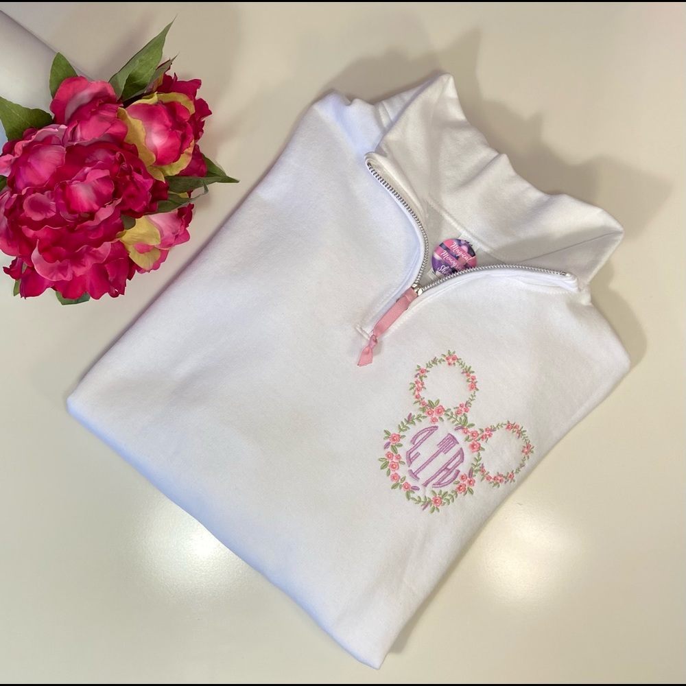 Personalize It! Floral Mickey Monogrammed Pullover